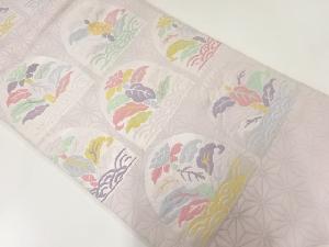 アンティーク　草花模様織出し袋帯（材料）